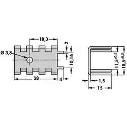 FK235MIL1 - Kühlkörper, 18,5 mm, Alu, 16 K/W, TO220