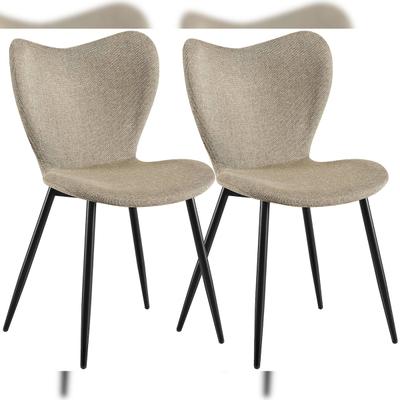 CLP 2er Set Esszimmerstühle Maika Stoff HBT: 80x50x58 cm taupe Stoff