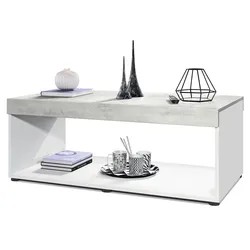 COUCHTISCH Pure Tischplatte und Blenden in Beton Oxid Optik
