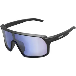 Cratoni, Herren, Sportbrille, Skyvision photochro (Black Matt, klar mit blauem Spiegel), Blau, Schwarz