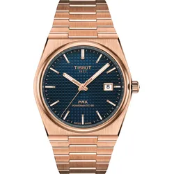 Tissot T-Classic PRX Powermatic 80 T137.407.33.041.00 - Wabenstruktur,blau,rosegoldfarben - 40mm