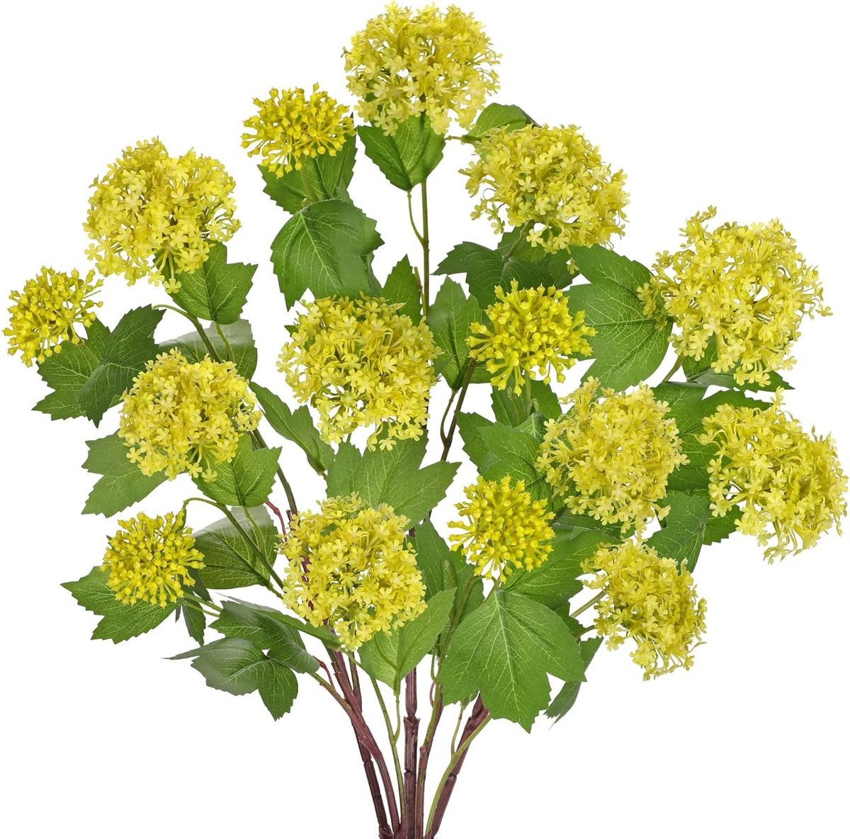 5 Stuks Kunstmatige Gele Hortensia Bloemen Boeket - 60 cm - Nep Hortensia Takken voor Decoratie en Bruiloft