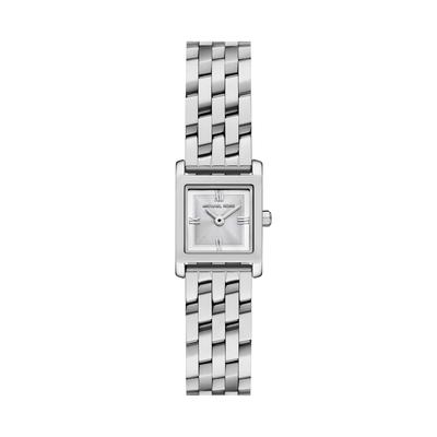 Quarzuhr MICHAEL KORS "Georgie", silber (edelstahlfarben, weiß, weiß), Armbanduhren, Damen, edelstahlfarben, Quarzuhr, Armbanduhr, Damenuhr, Edelstahlarmband, analog