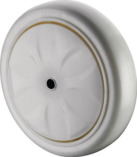 Bs Rollen Reservewiel Wit Kunststof - Diameter: 100 mm, Draagvermogen: 300 kg, Asdiameter: 12,5 mm, Naaf lengte: 59 mm