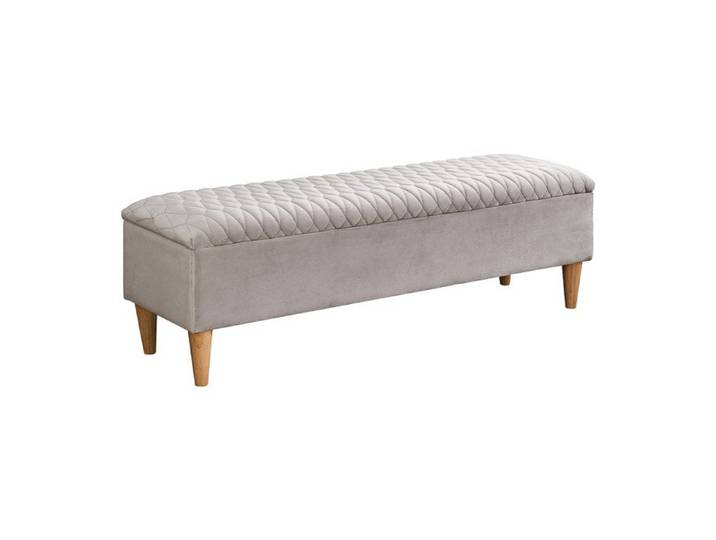 Banc coffre - Tissu velours - Beige - DANIELE