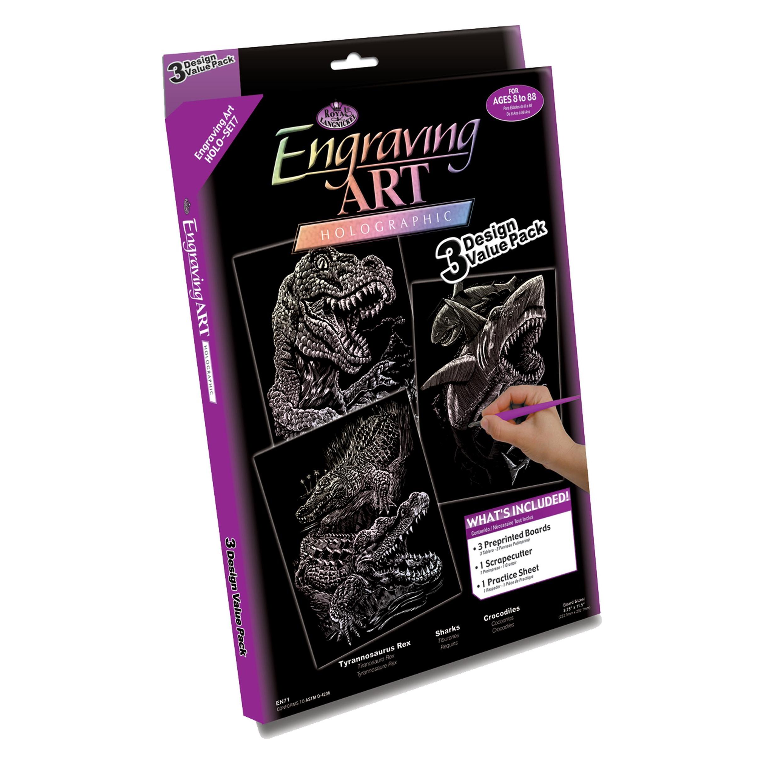 Pracht Kratzbilder Raubtiere 22x29cm Hologramm 3er (4675-22061)