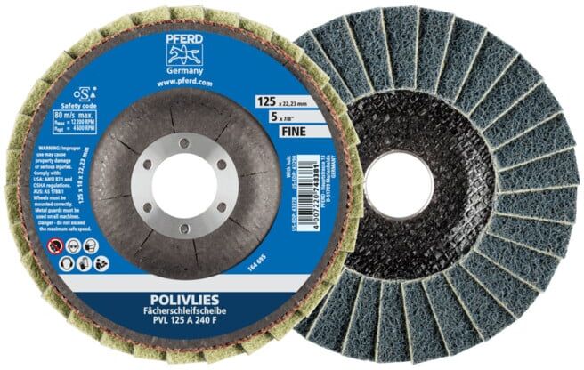 Disque à lamelles POLIVLIES® D.125xHmm granul. fin PFERD (44694113)