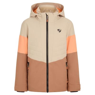 Skijacke ZIENER "ARISA-Z AQUASHIELD MÄDCHEN", Mädchen, Gr. 128, beige (braunie stru tex), Obermaterial: 100% Polyester. Futter: 100% Polyamid. Futter 2: 100% Polyester. Wattierung: 100% Polyester, Jacken Skijacke, wasser- u. winddicht, atmungsaktiv,...