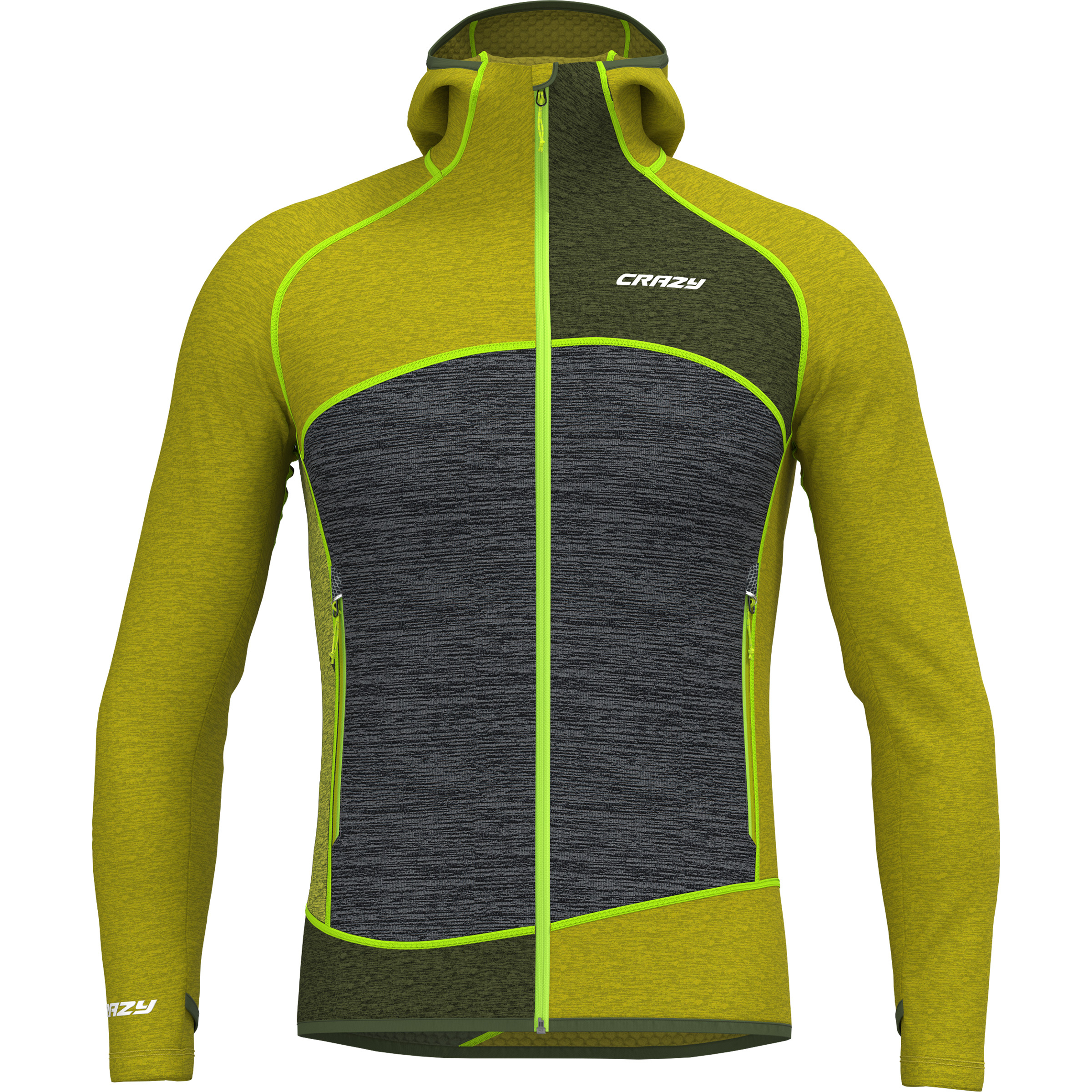 Crazy Resolution Herren Fleecejacke gruen Größe M Trekking Elastisch
