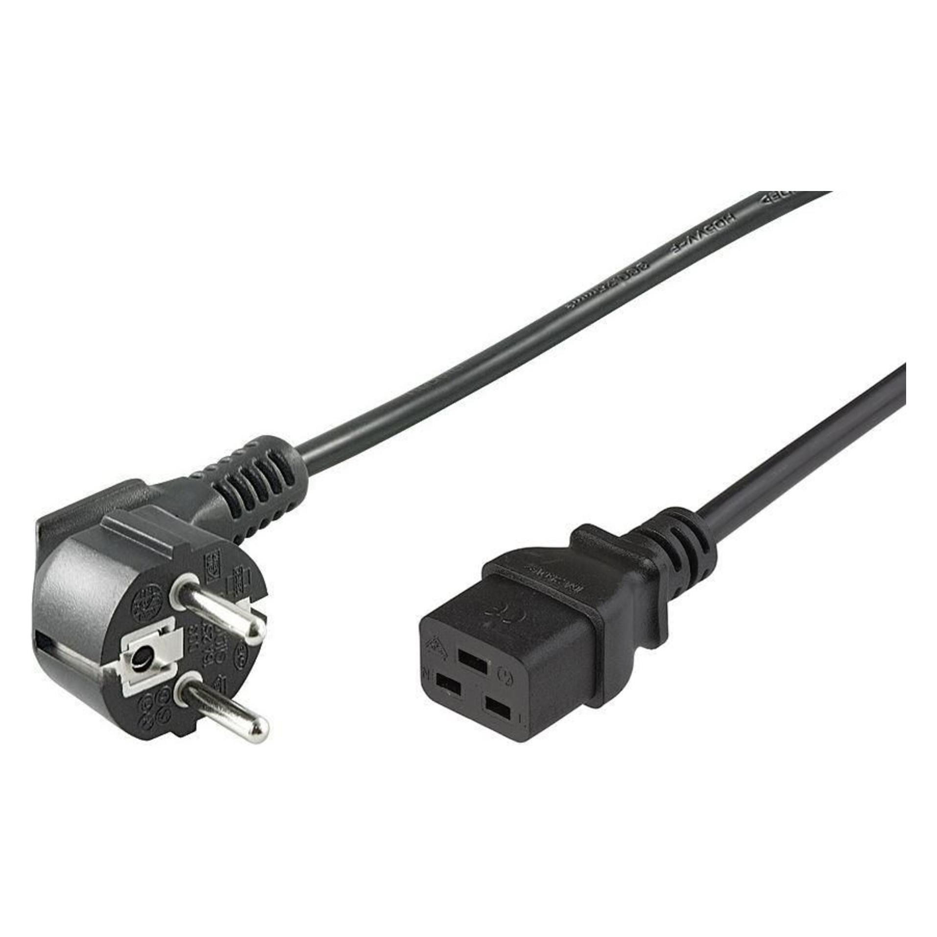 MicroConnect PE07719005 Stromkabel Schwarz 0,5 m CEE7/7 C19-Koppler (0.50 m, CEE 7/7) (PE07719005)