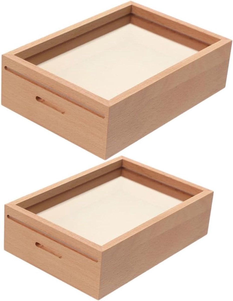 Set van 2 houten spaarpotten met transparant venster voor het sparen van geld