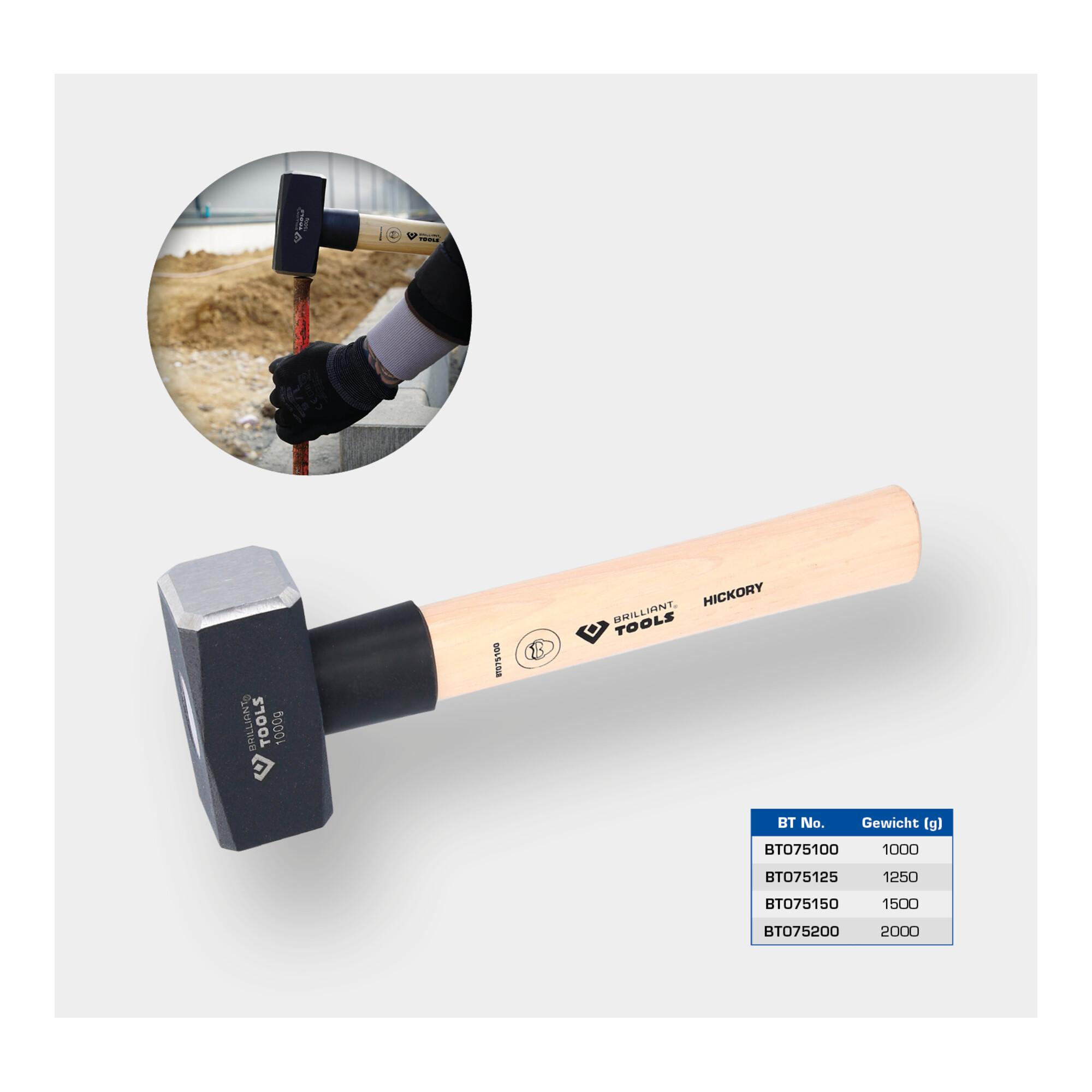 Brilliant Tools Fäustel mit Hickory-Stiel, 1500 g (BT075150)