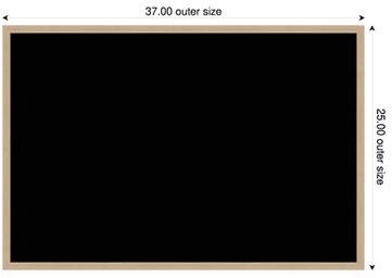 Amanti Art Black Fabric Pinboard, Emery Framed Bulletin Board for Wall Organization