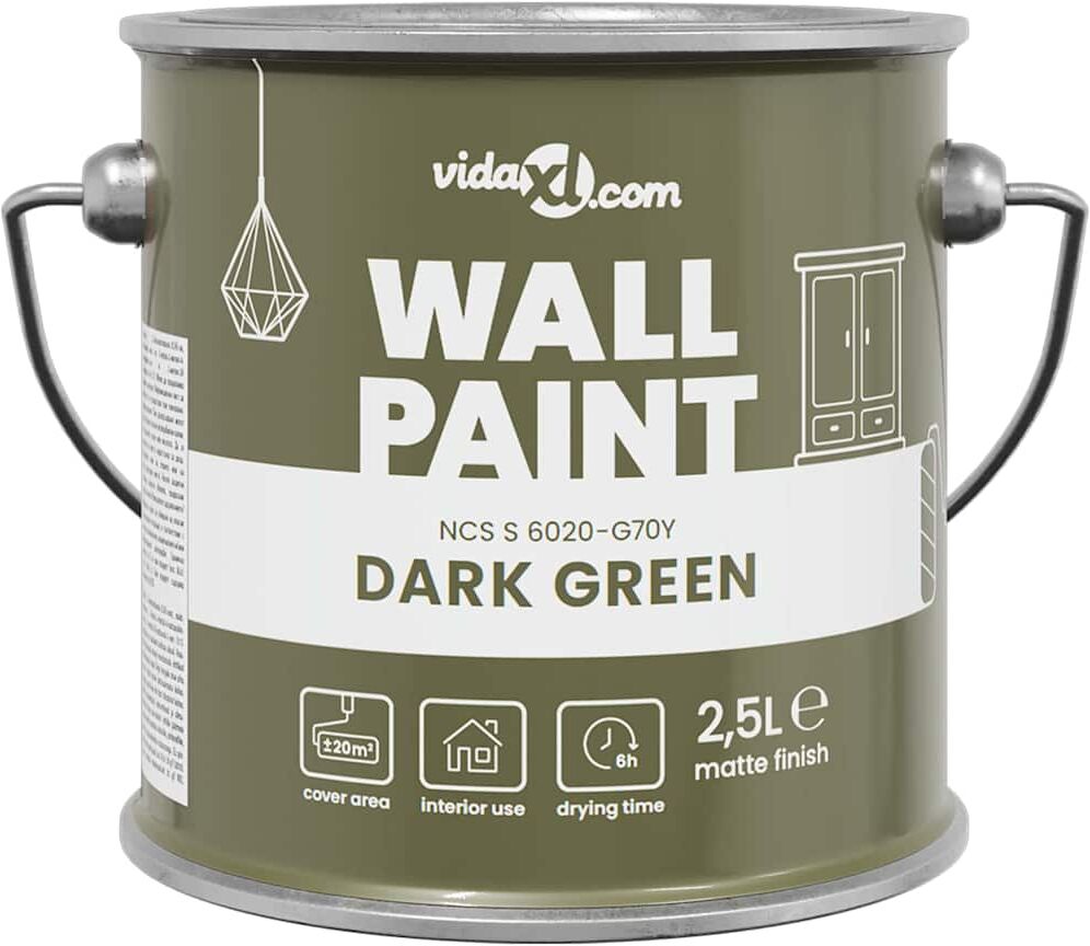 vidaXL Peinture murale Vert 2,5 L Wall Print