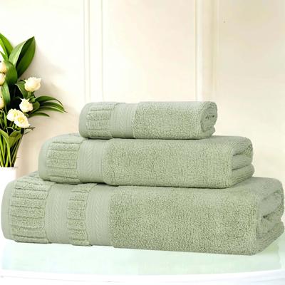 Superior Venice Zero Twist Cotton Medium Weight Absorbent 3 Piece Towel Set