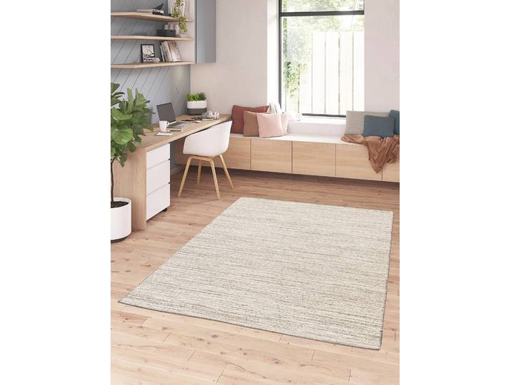 Teppich Groove Typ A Grau 160 x 230cm RPET recycelter Kunststoff & Jute