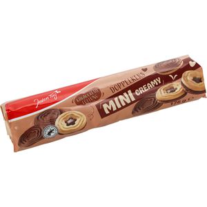 JedenTag Kekse Doppelkeks Mini Creamy, mit Kakao-Cremefüllung, 176 g