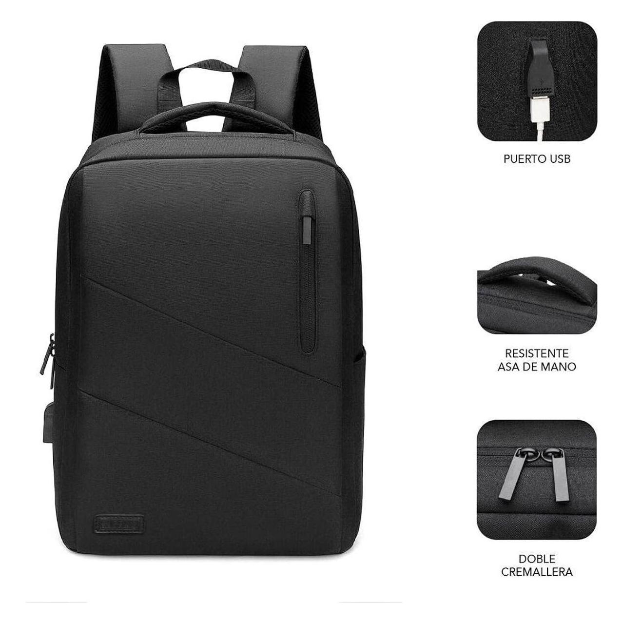 Subblim Mochila Mochila Para Portatil City Backpack 15,6" Black (SUB-BP-2BL2002)