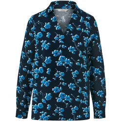 Tchibo - Bluse mit Alloverprint - Damen - Gr. 36 - dunkelblau