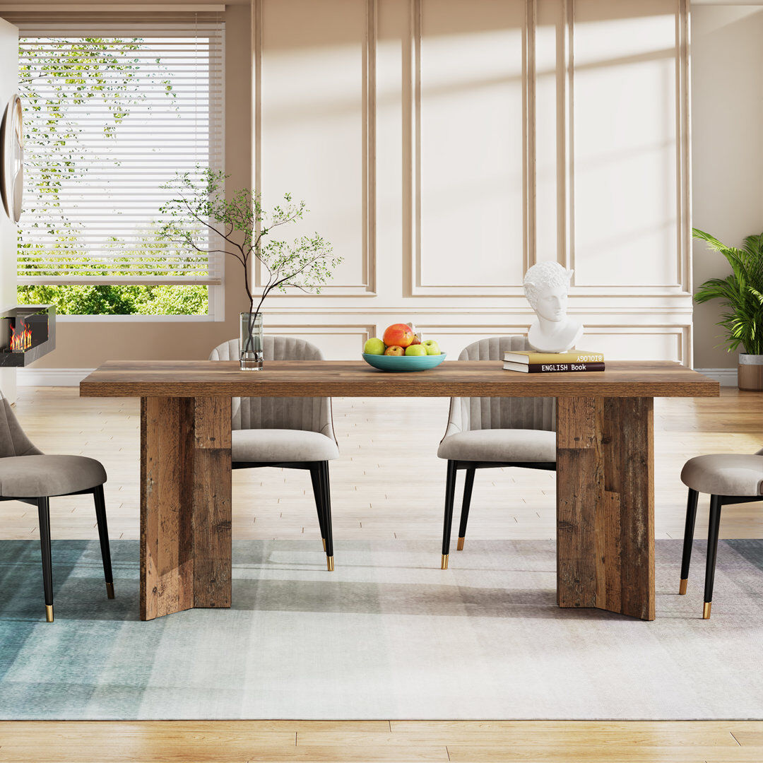 Blue Elephant Dining Table Distressed Brown