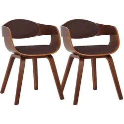 CLP 2er Set Stühle Kingston Stoff   Farbe: walnuss/braun, Gestell Farbe: walnuss