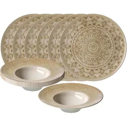 GOURMET-SET Rimini Mandala beige 12-tlg.