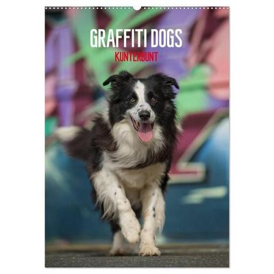 Graffiti Dogs Kunterbunt (Wandkalender 2027 DIN A2 hoch), CALVENDO Monatskalender
