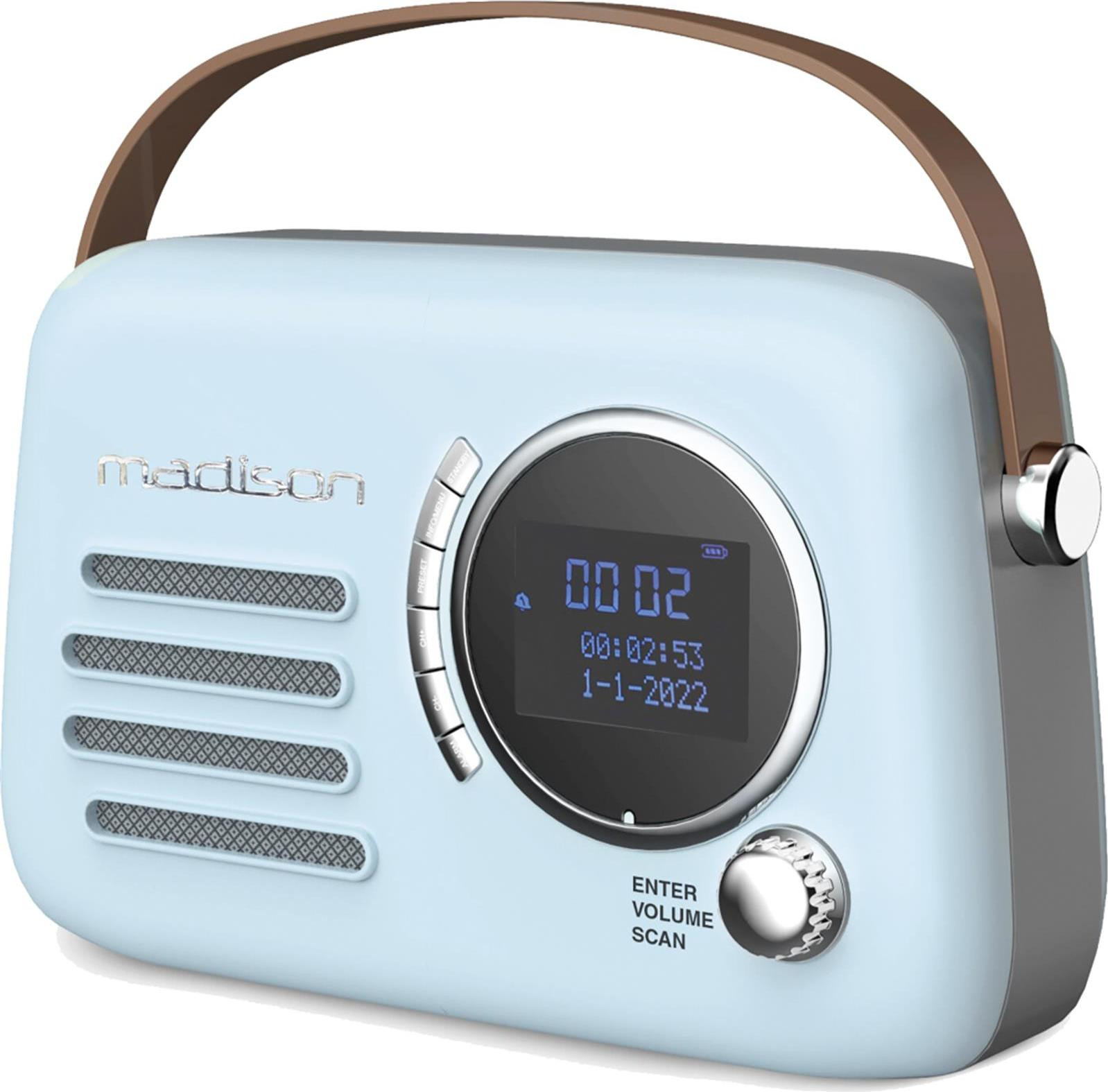 Madison Retro-radio MADISON FREESOUND-VR30BL-DAB met Bluetooth, DAB en FM, blauw