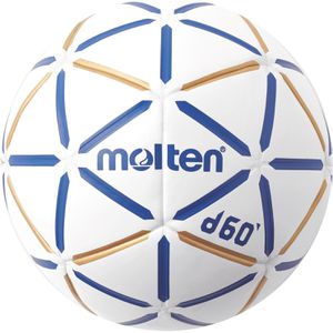 Molten Handball d60, H3D4000-BW, Größe 3, weiß/blau/gold, 475 Gramm, Trainingsball