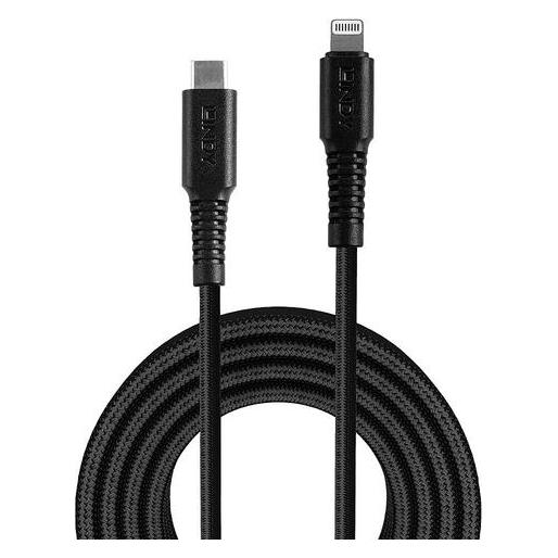 Lindy verstärktes USB Typ C an Lightning Ladekabel (3 m, USB 2.0) (31288)