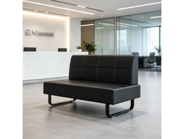 Bliajkswyr Moderne Sitzmöbel für den Empfangsbereich Wartezimmerbank, Sofa Lobby-Möbel mit Metallgestell, Empfangsstühle für Gäste, Belastbarkeit 300 kg, für Kliniken, Krankenhäuser(51.2in/130cm)
