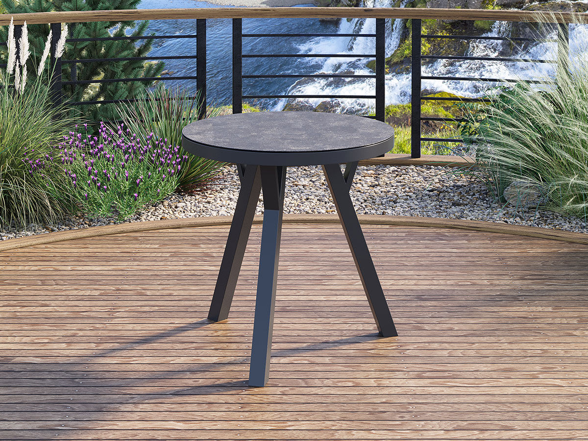 Jamaica Rundt Spisebord 70 Cm I Antracit Aluminium