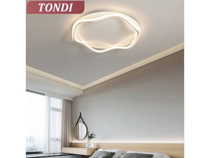 Plafonnier LED moderne, lustre rond créatif, télécommande, variateur d'intensité, décoration pour salon, salle à manger