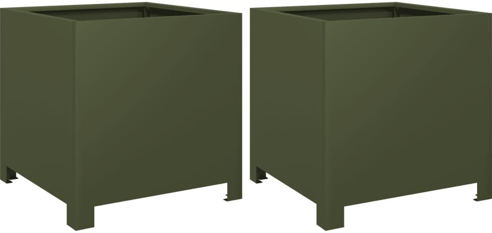 vidaXL Outdoor Planter Box Olive 40cm H x 40cm W x 40cm D
