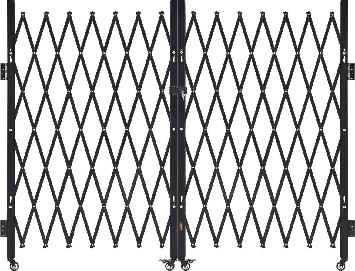 Double Folding Security Gate Lockable Scissor Gate 129.92 x 63.19 in(WxH)
