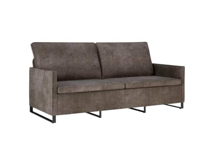 hliofuir 3-Sitzer Sofa Dunkelgrau 190x81x82 cm Couch Kunstwildleder Gemütliche Polstercouch mit stabilem Metallgestell und weicher Schaumstoffpolsterung für dein Wohnzimmer.