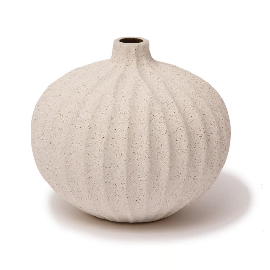 Lindform Bari vaas Sand white light deep line, S