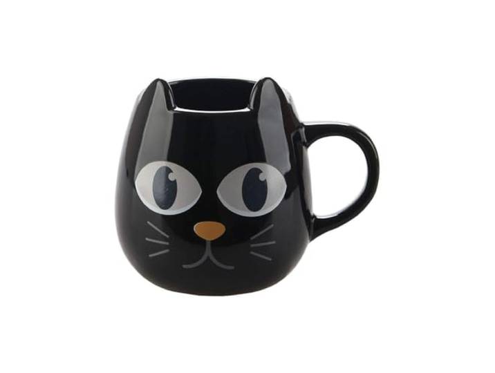 Balvi Wake Cat mok zwart De warmtegevoelige mok in de vorm van een kat in contact met warm water C