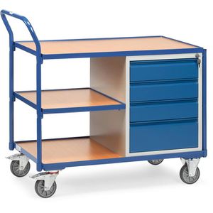Fetra Werkstattwagen 2634, Tragkraft 300kg, Tischwagen, 1000 x 600mm, 2 Ablagen & 4 Schübe