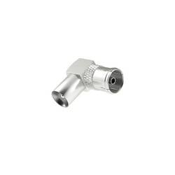 hama 00205202 Antennen-Adapter, Koax-Stecker - Koax-Kupplung, 90°