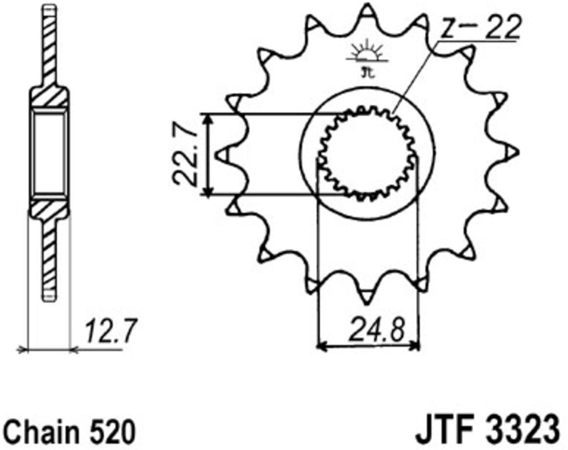 Kettenrad JT JTF3323,22