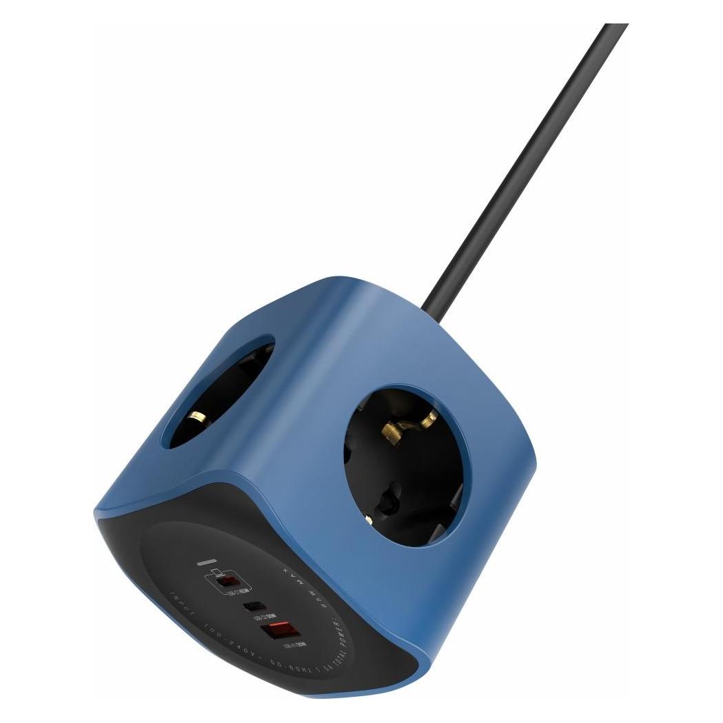 Beline Cellline Power Socket Cube 6in1 2500W USB/2xUSB-C 65W blue (65 W, 3 Ports) (Beli03810)