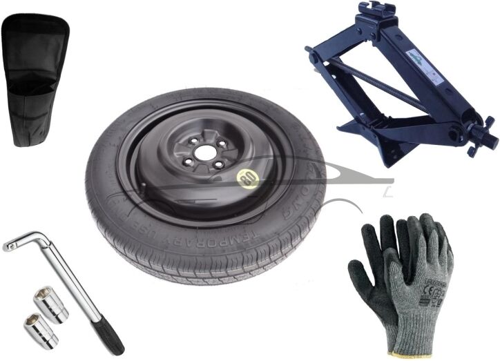 Extradeon Kit - Roue de secours OPEL ASTRA H R15 4x100x56,5 + Clé gola + Cric + House pour cric