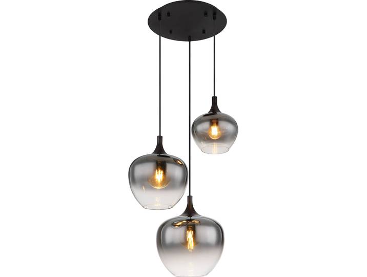 Globo Lighting Lampe à suspendre métal noir mat\, 3x E27
