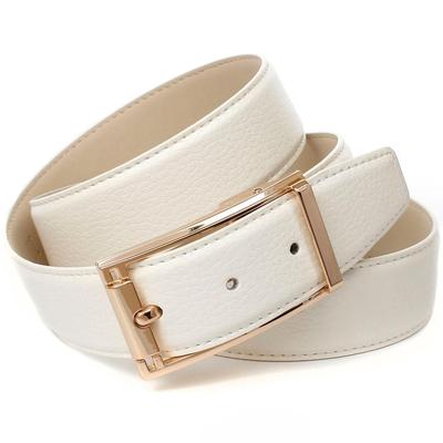 Ledergürtel ANTHONI CROWN, Damen, Gr. 95, weiß, Leder, unifarben, Gürtel Ledergürtel, im klassischen Design, schlichte elegante Gürtelschließe