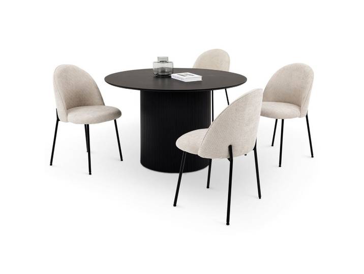 ESSGRUPPE VIANNEY CASSIE 5er Set schwarz