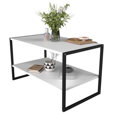 Couchtisch VCM "Industrie Styl Sofatisch Couchtisch Insasi L", weiß, B:90cm T:50cm, Tische, Couchtisch