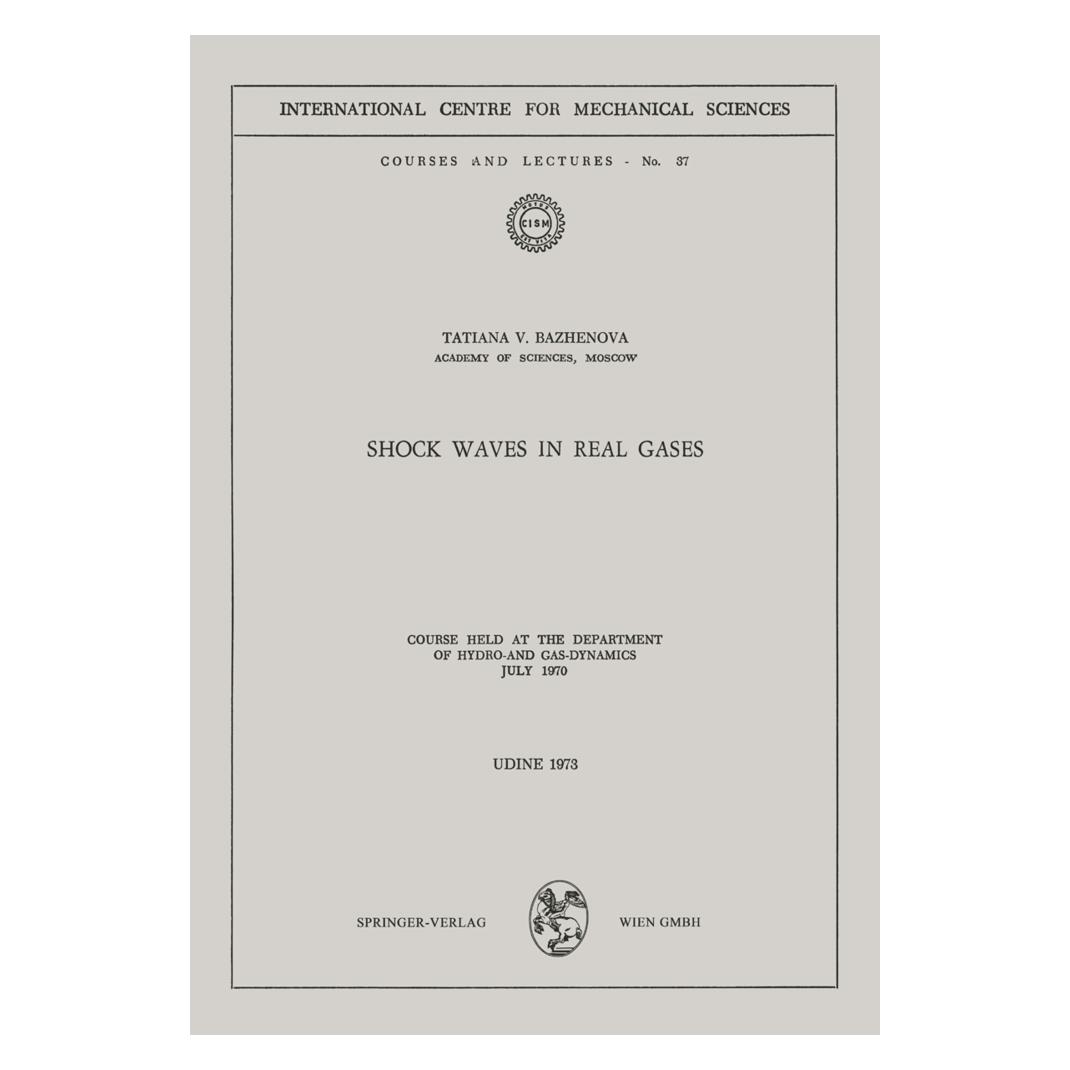 Springer Shock Waves in Real Gases (Englisch, Softcover, Tatiana V. Bazhenova) (55564076)