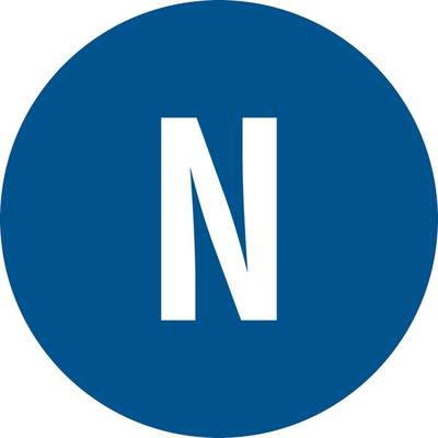 Leiterkennzeichnung, Neutralleiter - 1 Bund = 100 Stk - 20 mm Folie selbstklebend