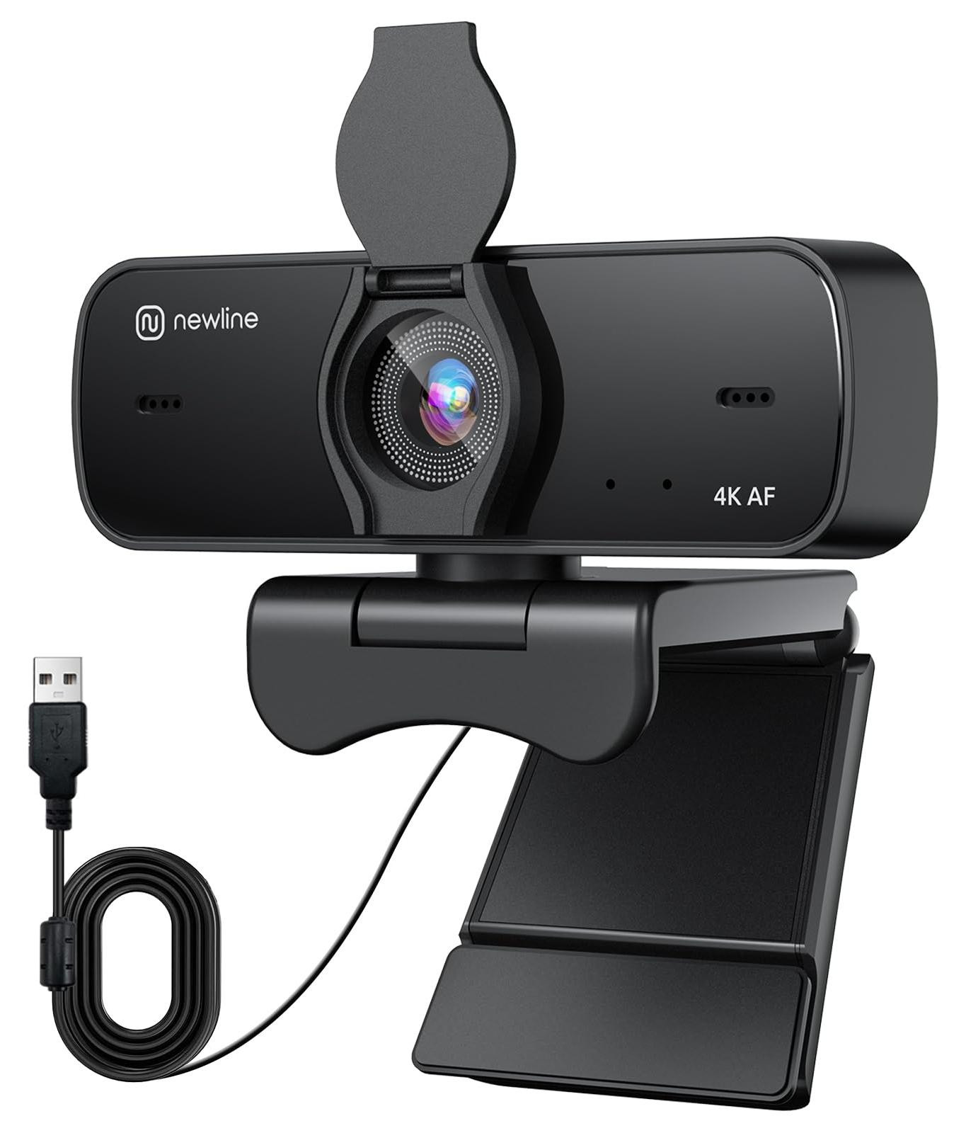Selius 4K Webcam voor PC met 2 Microfoons, Autofocus en Lichtcorrectie